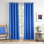 Royal Blue Serenity 250 GSM Polyester 100% Blackout Eyelet Curtain