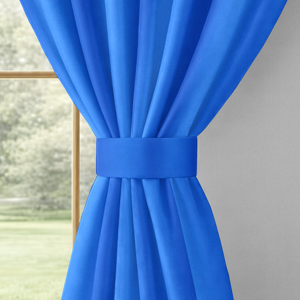 Royal Blue Serenity 250 GSM Polyester 100% Blackout Eyelet Curtain
