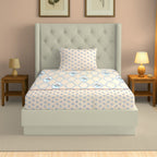 Peach Parlor Paisley - European Elegance 144TC Roto Cotton Single Fitted Bedsheet (36 x 78 x 10 Inches)