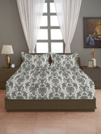 Baroque Elegance - Timeless 144TC Roto Cotton Ethnic Motif Super King Bedsheet (108x108 Inches)