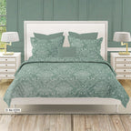 Vintage Damask Floral 180 TC 100% Cotton Double Queen Bedsheet With 2 Pillow Covers