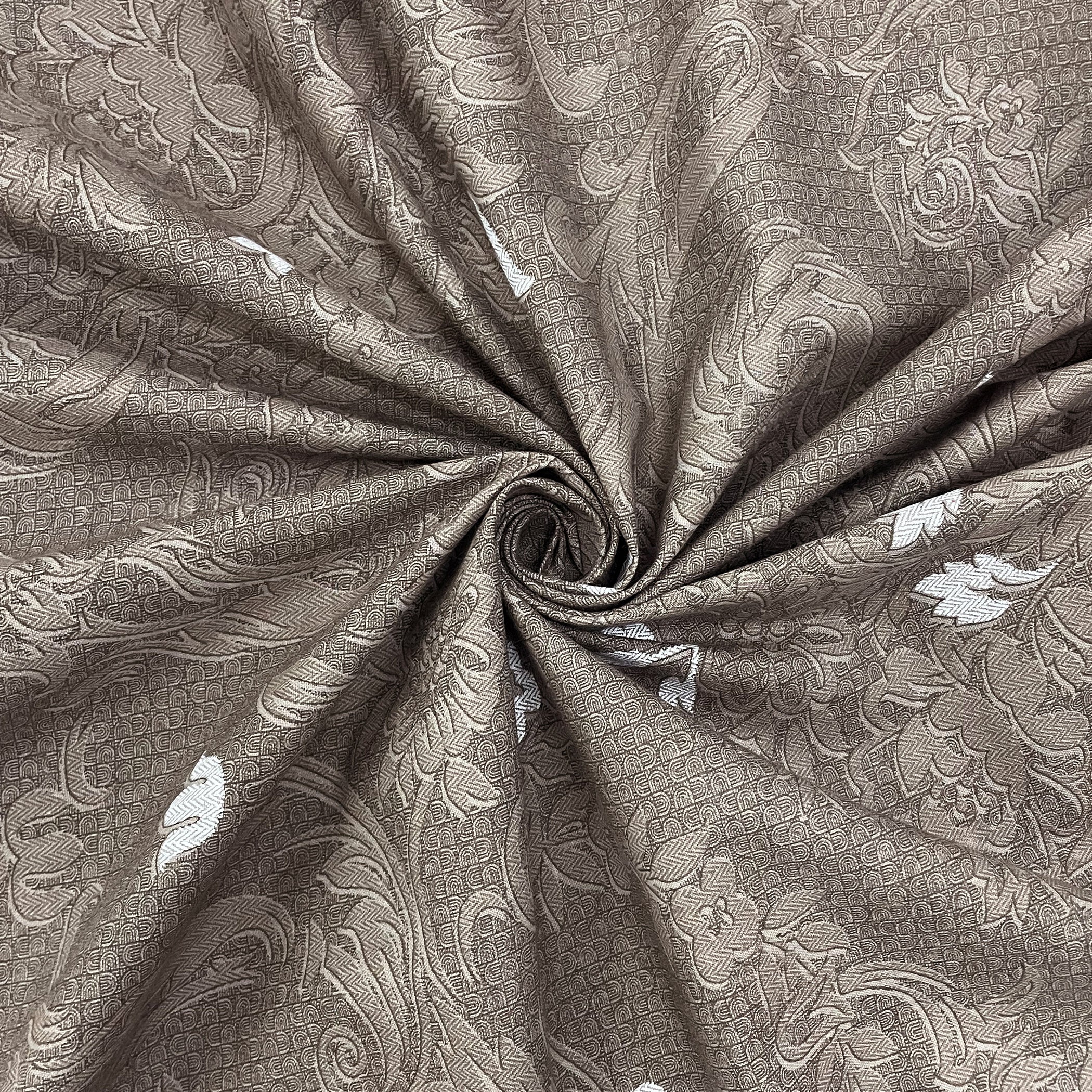 Vintage Damask Floral 180 TC 100% Cotton Super King Bedsheet With 2 Pillow Covers ( 108x108 Inches )