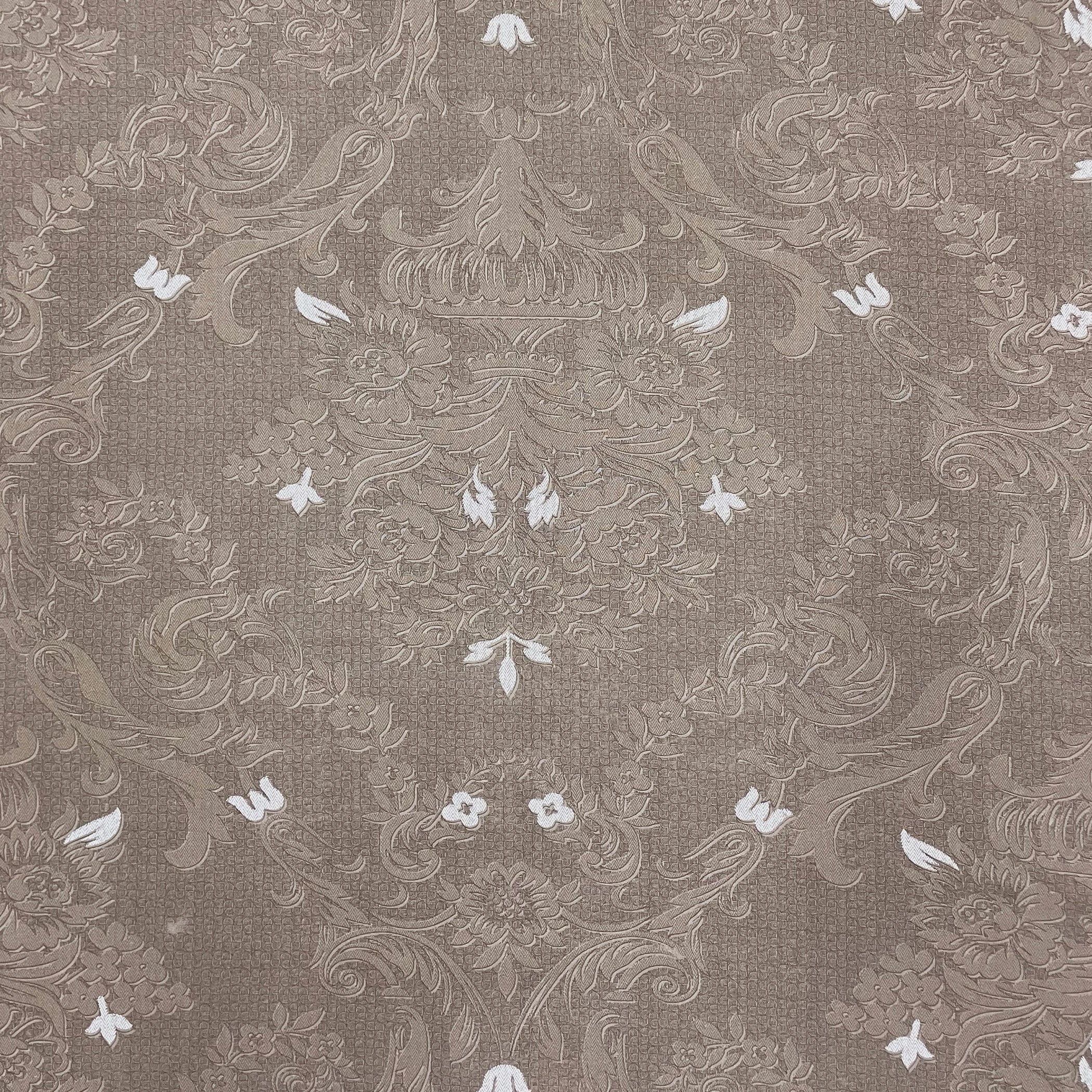 Vintage Damask Floral 180 TC 100% Cotton Super King Bedsheet With 2 Pillow Covers ( 108x108 Inches )