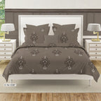 Classic Damask Motif 180 TC 100% Cotton King Fitted Bedsheet With 2 Pillow Covers