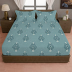 Classic Damask Motif 180 TC 100% Cotton Super King Bedsheet With 2 Pillow Covers