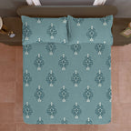 Classic Damask Motif 180 TC 100% Cotton Super King Bedsheet With 2 Pillow Covers