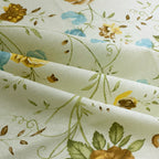 Ivory White Mustard Floral 144 TC Cotton Bedsheet with 2 Pillow Covers
