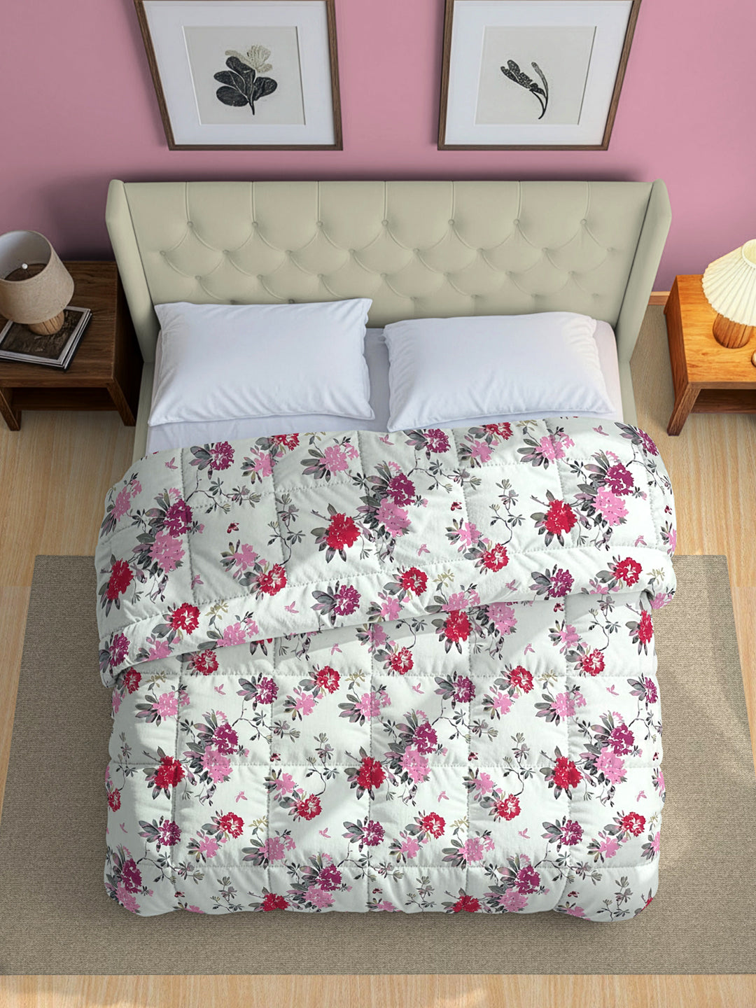 Soft Pure cotton Floral Pink Double Winter Quilt