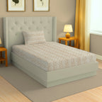 Peach Fern - 210TC Pure Cotton Single Bedsheet (60x90 Inches)
