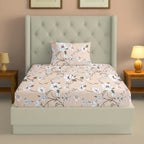 Peach Spring - 210TC Pure Cotton Single Bedsheet (60x90 Inches)