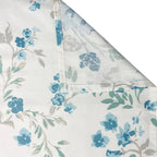 Blue Blossom Floral 210 TC Pure Cotton Super King Bedsheet With 2 Pillow Covers
