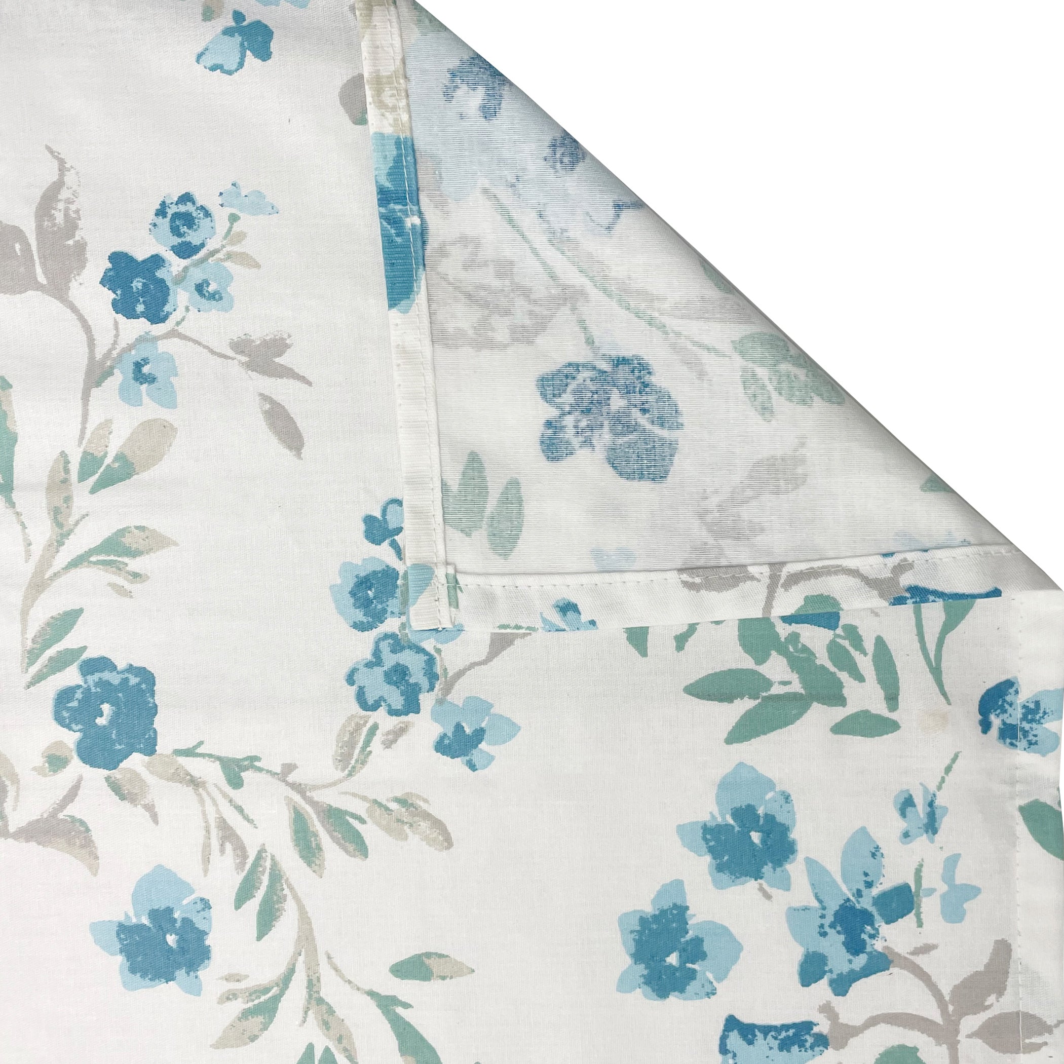 Blue Blossom Floral 210 TC Pure Cotton Super King Bedsheet With 2 Pillow Covers