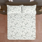 Grey Blossom Floral 210 TC Pure Cotton Double King Bedsheet With 2 Pillow Covers