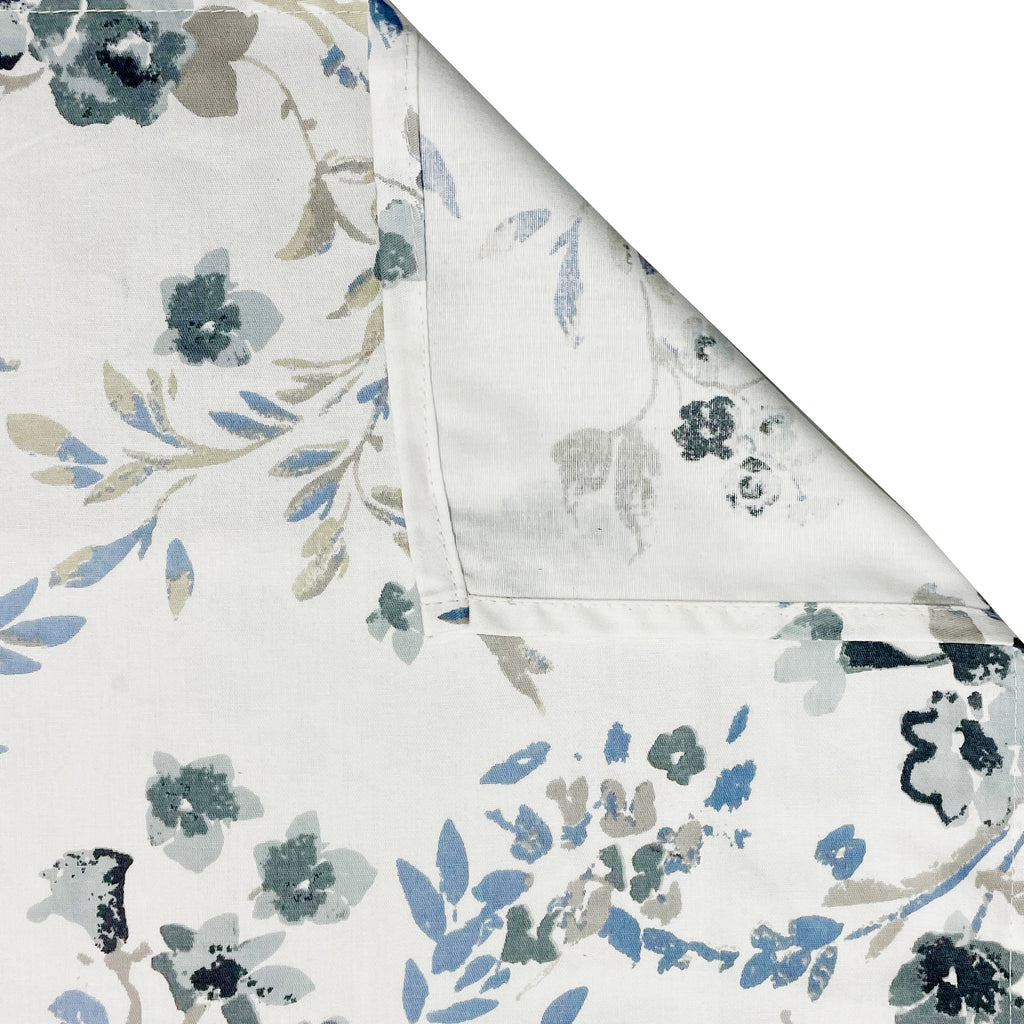 Grey Blossom Floral 210 TC Pure Cotton Double King Bedsheet With 2 Pillow Covers