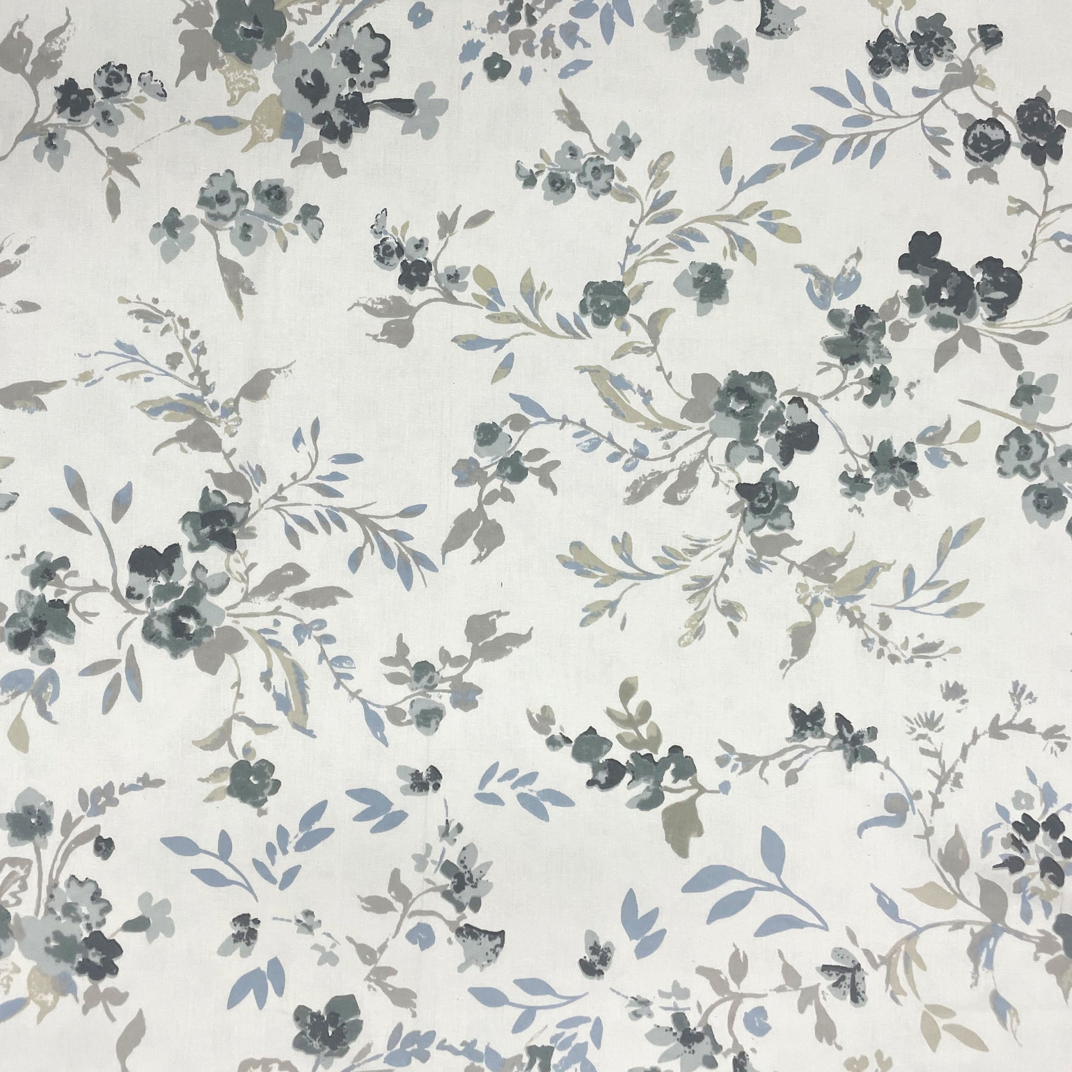 Grey Blossom Floral 210 TC Pure Cotton Double King Bedsheet With 2 Pillow Covers ( 90x108 Inches )
