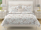 Autumn Blossom Floral 210 TC Pure Cotton Double King Bedsheet With 2 Pillow Covers