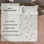 Autumn Blossom Floral 210 TC Pure Cotton Double King Bedsheet With 2 Pillow Covers