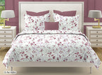 Rose Blossom Floral 210 TC Pure Cotton Double King Bedsheet With 2 Pillow Covers