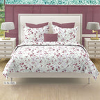Rose Blossom Floral 210 TC Pure Cotton Double King Bedsheet With 2 Pillow Covers