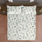 Wildflower Meadow 210 TC Pure Cotton Double King Bedsheet With 2 Pillow Covers