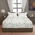 Wildflower Meadow 210 TC Pure Cotton Double King Bedsheet With 2 Pillow Covers