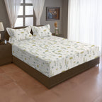 Meadow Blossom 210 TC Pure Cotton Double King Bedsheet With 2 Pillow Covers