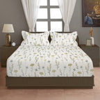 Meadow Blossom 210 TC Pure Cotton Double King Bedsheet With 2 Pillow Covers