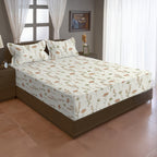 Blush Meadow 210 TC Pure Cotton Super King Bedsheet With 2 Pillow Covers
