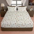 Blush Meadow 210 TC Pure Cotton Super King Bedsheet With 2 Pillow Covers