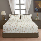 Blush Meadow 210 TC Pure Cotton Super King Bedsheet With 2 Pillow Covers