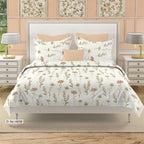 Blush Meadow 210 TC Pure Cotton Super King Bedsheet With 2 Pillow Covers