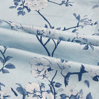 Sky Blue Navy Floral 180 TC Cotton Bedsheet with 2 Pillow Covers