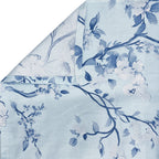 Sky Blue Navy Floral 180 TC Cotton Bedsheet with 2 Pillow Covers
