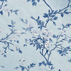 Sky Blue Navy Floral 180 TC Cotton Bedsheet with 2 Pillow Covers