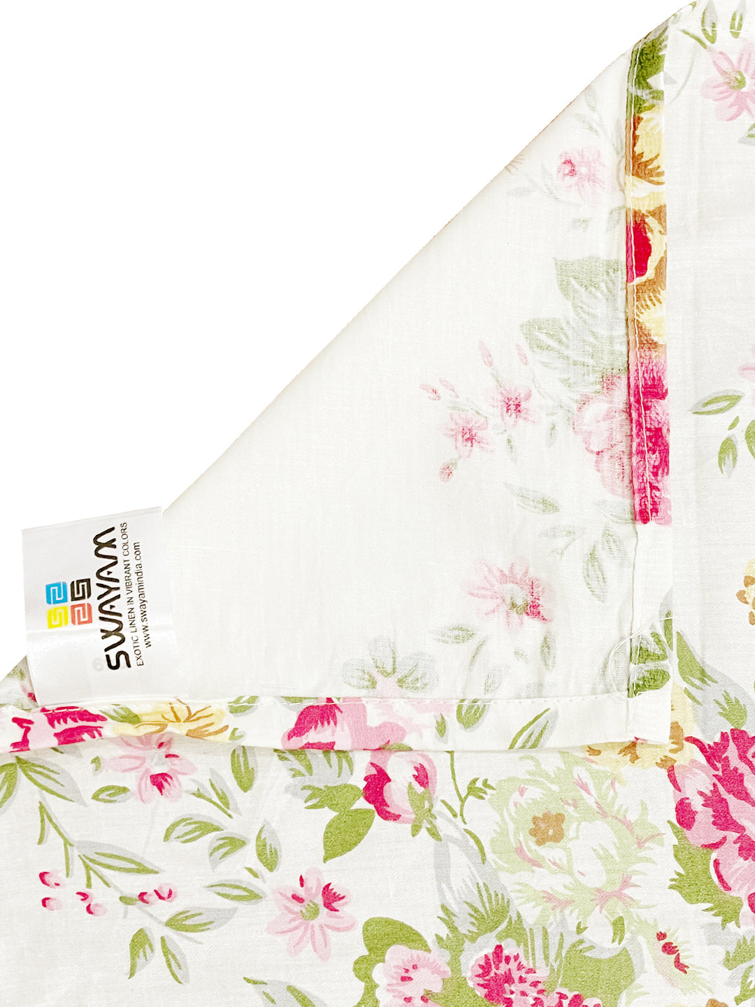 Cream Floral Printed 250 TC Cotton Queen Fitted Bedsheet with Matching 2 Pillow Covers (60x72x10 Inches)