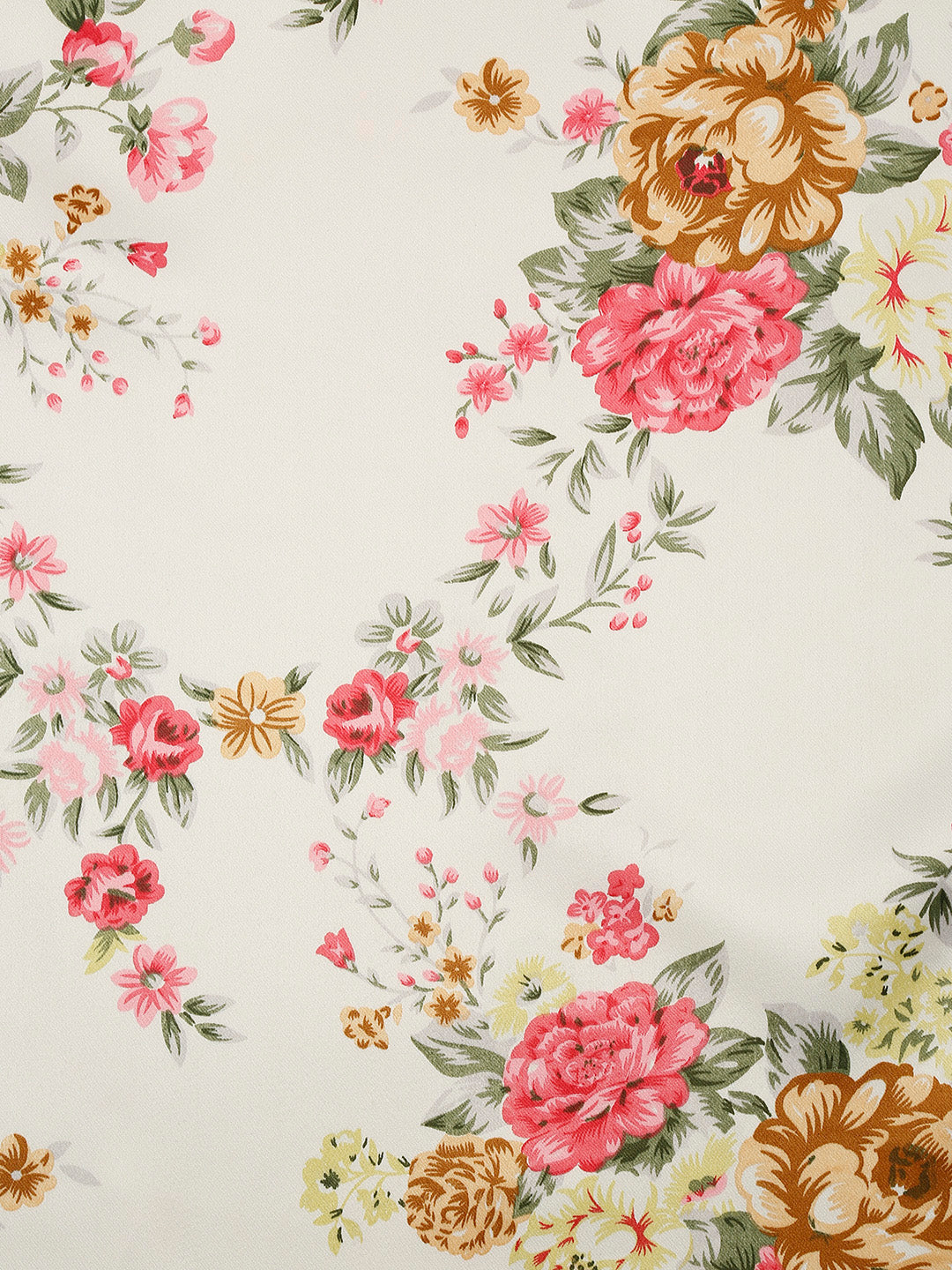 English Rose Floral Cotton Door Curtain for Bright and Elegant Spaces