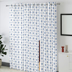 White Grey Petite Diamonds 240 GSM Polyester 80% Blackout Eyelet Curtain