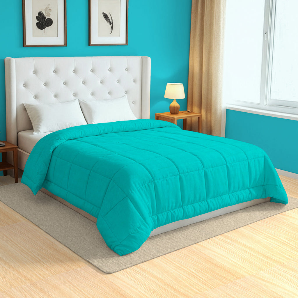 Cozy Cotton Self stripes Blue Double AC Quilt