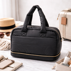 Puffer Overnighter Unisex Black Duffle Bag