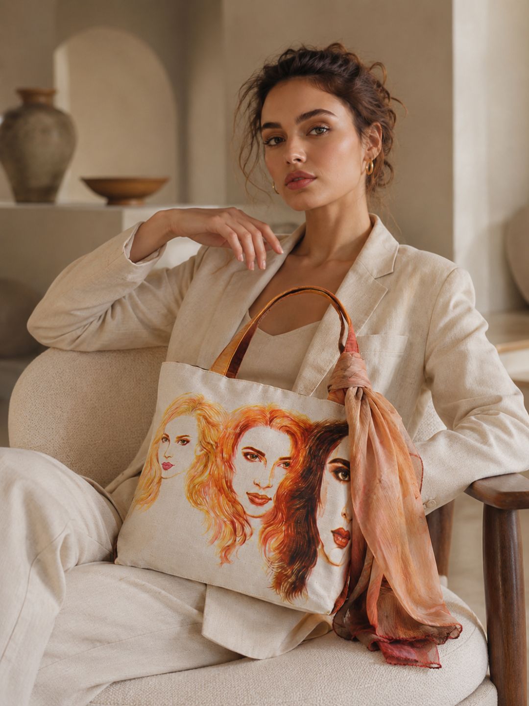 Amber Muse - Fierce Femme Tote with Artistic Flair