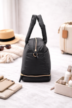 Puffer Overnighter Unisex Black Duffle Bag