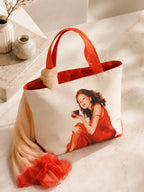 Sunset Daydream - Watercolor Portrait Tote with Flowing Wrap