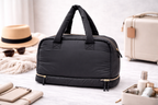 Puffer Overnighter Unisex Black Duffle Bag