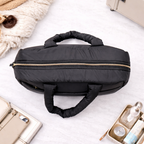 Puffer Overnighter Unisex Black Duffle Bag