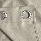 Beige Tonal Leaf Trails 250 GSM Polyester 100% Blackout Eyelet Curtain