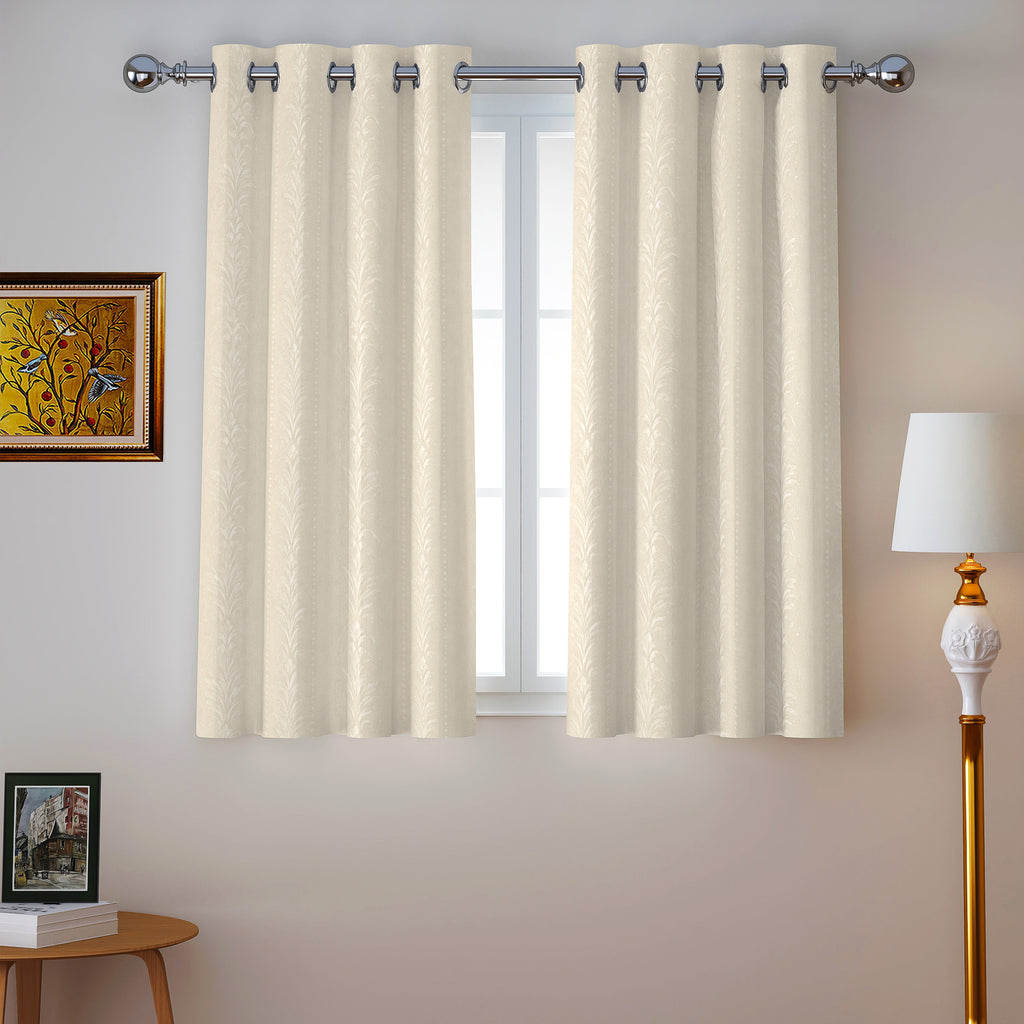 Ivory Serenity 250 GSM Polyester 100% Blackout Eyelet Curtain