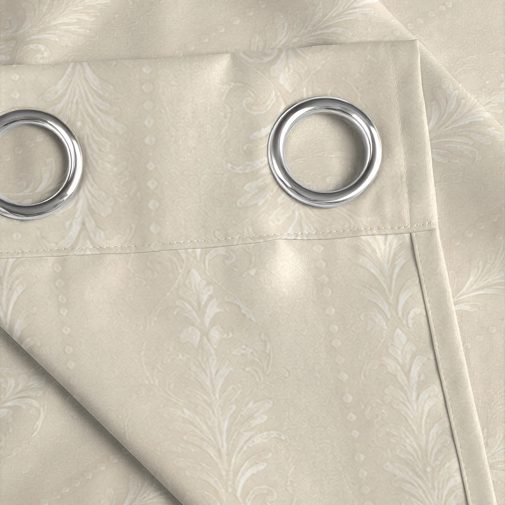 Ivory Serenity 250 GSM Polyester 100% Blackout Eyelet Curtain