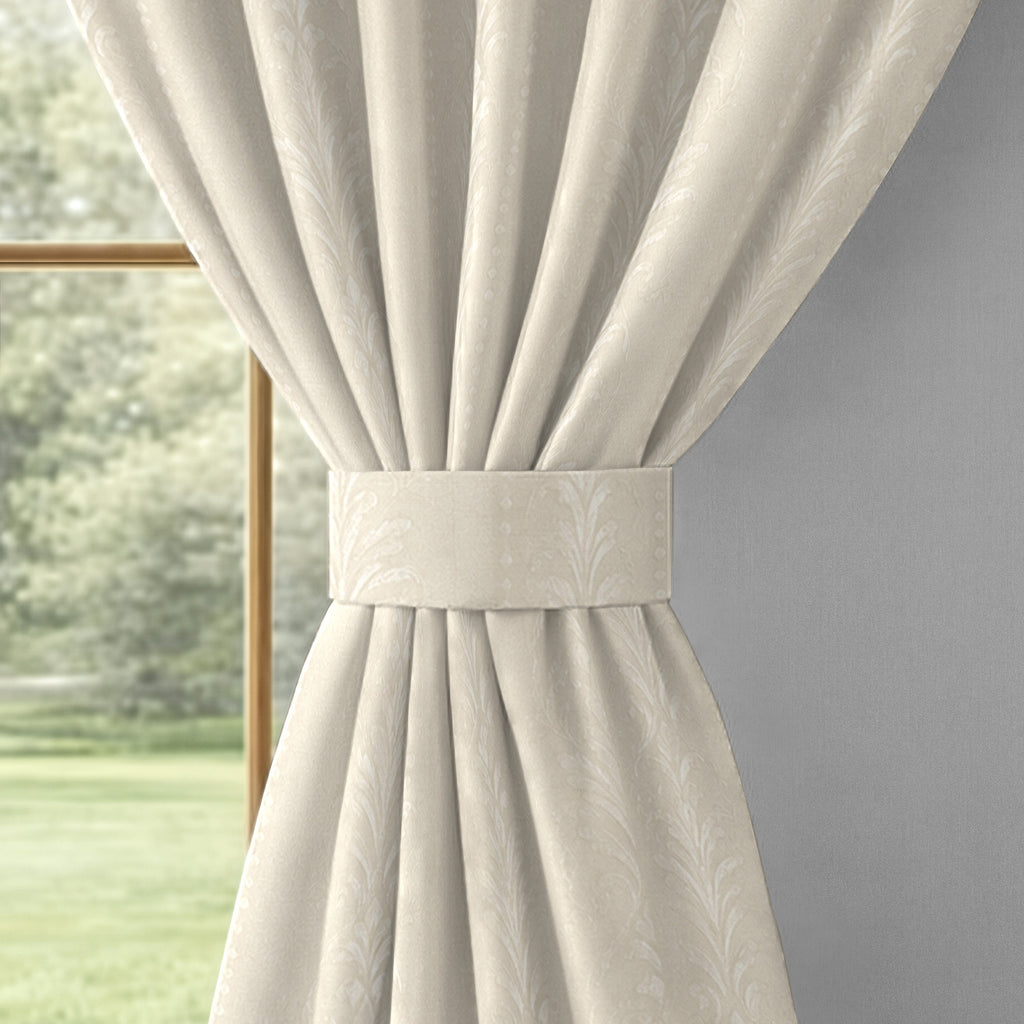 Ivory Serenity 250 GSM Polyester 100% Blackout Eyelet Curtain