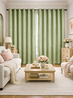 Jacquard Damask Mint Green Door Curtains – Set of 2