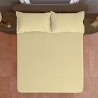 Beige Chevron King Fitted Bedsheet with 2 Pillow Covers - Minimal Everyday Style (72x78x10 inches)